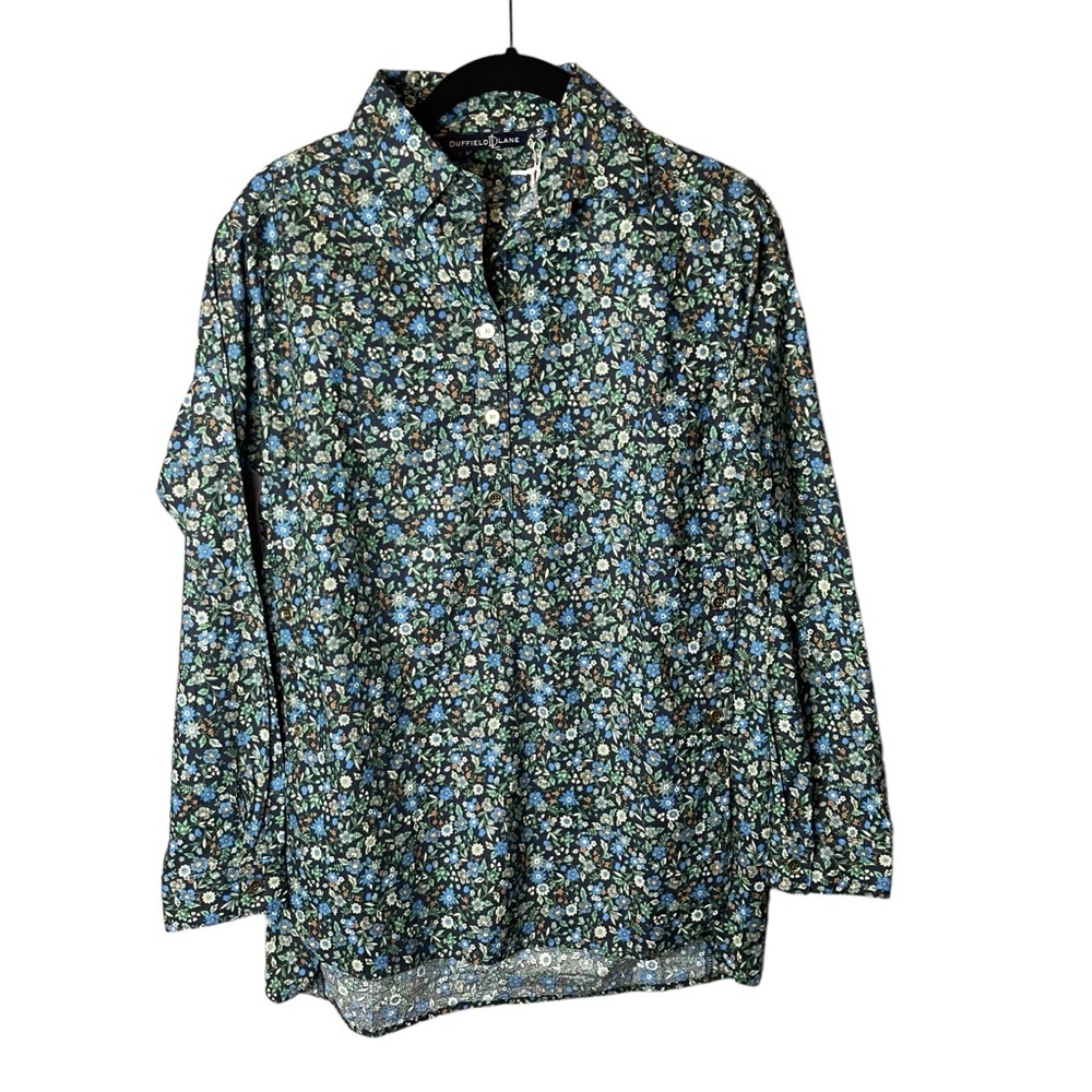 NWT Duffield Lane Savannah Tunic Top Green Floral